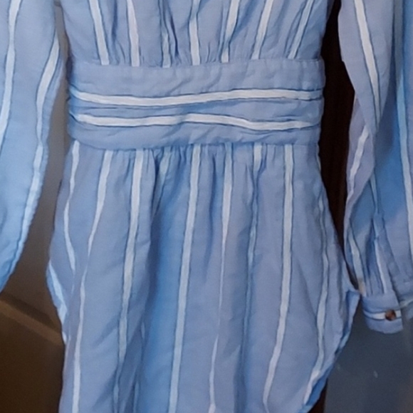 🆕 Anthropologie Top with Cinched Waist & Attached Sash Belt. Cotton/Polyester - Picture 6 of 12